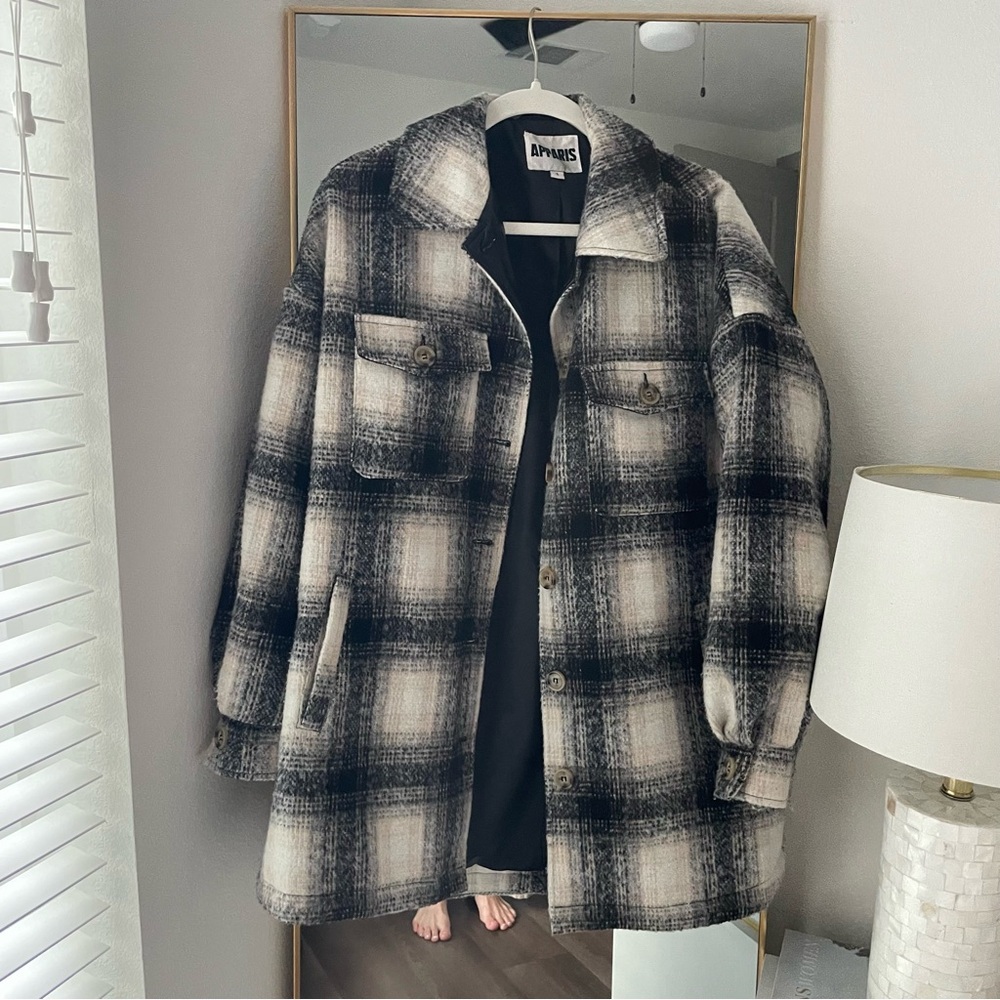 Apparis Oversized Plaid Coat